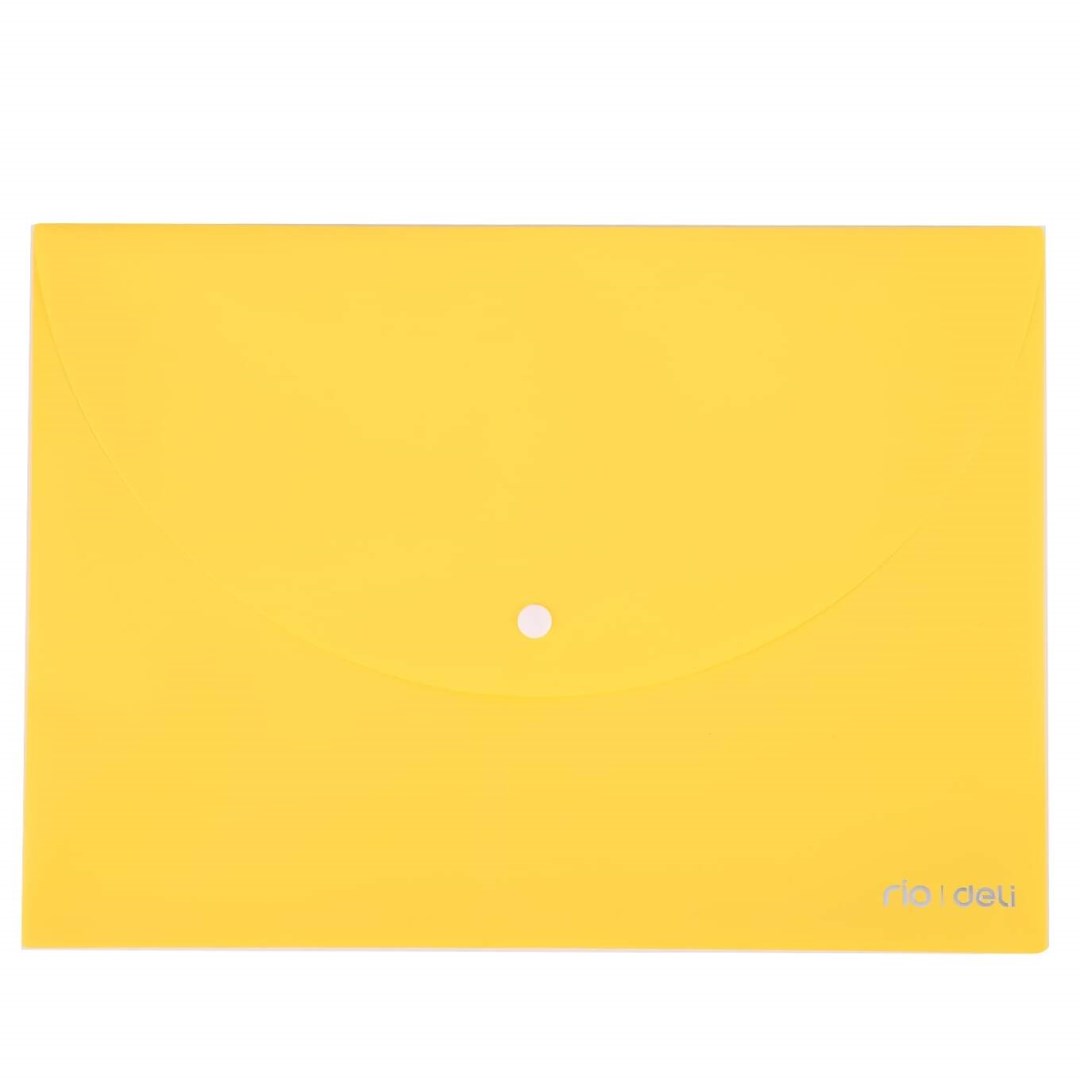 Teczka kopertowa na zatrzask A4 DELI seria RIO żółta E38131_YELLOW WPC